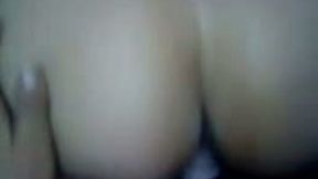 Perverted amateur Latina bitch showed off her big rack while being bent over