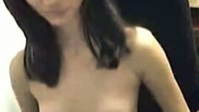 Amateur Asian chick showed my buddy her extremely pale small tits