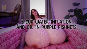 Z Cup Water Inflation and Oil in Purple Fishnets