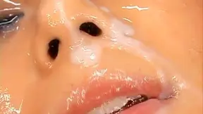 Azumi Harusaki Hot Asian girl gets cum on her face