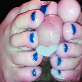 Perfect cute little toes giving Footjob POV HD Homemade Girlfriend CUM ON TOES