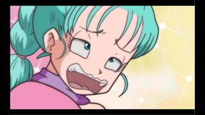 bulma balls [ dragon ball hentai game ] ep.1 old pervert tongue made her squirt on the beach !