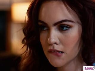 Large melons stepmom Christie Love secretly watches her stepdaughter Freya Parker masturbate next to her in couch and is turned on.The breasty mother i'd like to fuck licks her
