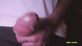 peeing and jerking my big uncut latino cock outdoors in public until i shoot a nice thick cum load and taste it
