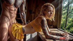 my new boyfriend is crazy about tattoos and fucked me with sex both at home and at the pond. [ai]