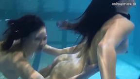 ”Underwater sexiest babes ever touching tits”