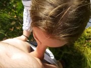 Love Being Fucked Outside and Gargling Cum