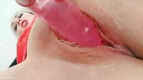 milf - pussy fuck anal solo masturbation in stockings - horny blonde with tight pussy