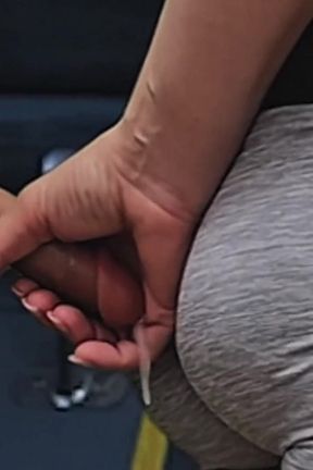 Almost Seen When She Strokes His Cock Inside a Bus