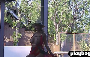 Horny perfect pornstar with nice big boobs Abigail Mac fingering herself