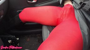 Sandra Falkenhauer - No Panties in Red Pantyhose