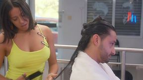 Latina stylist adds her sexy body to her haircut service