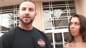 Latina Rachel Starr rides huge dong in bed