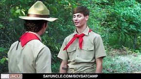 Scout Leader Welcomes The New Scout Boy