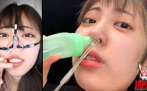 Sara Kagami with Her Nose Opened - Nose Hook, Suction Device and Swabs