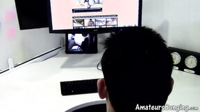 ”Handsome amateur jerking off his fat cock in kinky solo”