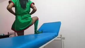 Brunette stepsister dressed up in a sexy female elf costume and started getting horny
