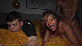 motherfucker fucked her right in front of me! rough sex next to the cuckold...