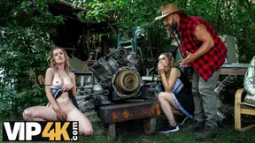Amateur. Sneaky Dad fucked a girl right in his vegetable garden