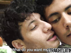 Latino jock seduces straight twink who then rides him raw