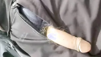 Older Asian amateur strokes his hard cock in solo masturbation