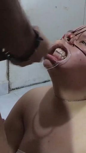 BBW Bondage Face with Cum on It