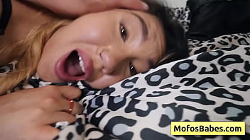 Busty Asian Tomie Tang takes a massive white cock deep and rough