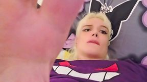 cutest femboy ever masturbating her kawaii dick wearing gengar shirt