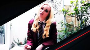British teen submissive slut gets face-fucked and anally ravaged by lusty &mdash;  randy dude