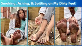 Dirty Feet Smoking Tease - Spitting & Ashing on My Pretty Feet (HD)