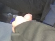 Jerking off while driving and quick cum