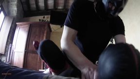 Bound and fucked in stockings and heels with screaming orgasms