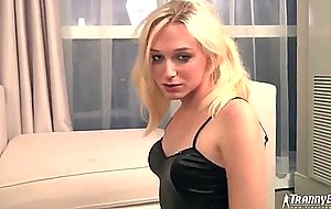 Cute blonde shemale candi mcbride fucks