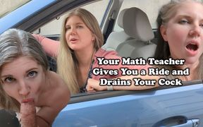 Your Math Teacher Gives You a Ride and Drains Your Cock