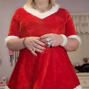 Showing off in my new Christmas dress!