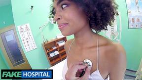 ”Brazilian Ebony Schoolgirl's Sensual Check-up at Fake Hospital”