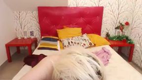 Big Fat Blonde Fucking Pussy on Bed