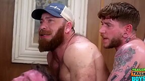 Officer Brogan Destroys Diego Vox In Nasty Bareback Orgy
