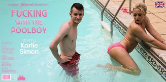 Hot British Lady Karlie Simon gets fucked by the poolboy