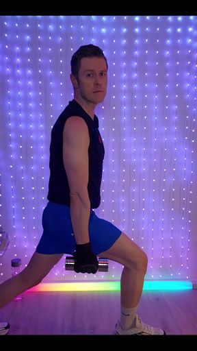 Fitness Workout in Blue Ck Shorts