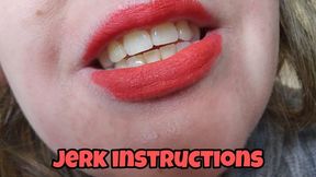 Stroke Instruction with Red Lips, JOI Encouragement Fetish, Talking Dirty While Showing My Painted Mouth