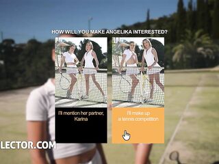 Perhaps the nice-looking brunette Alexis Crystal and the sexy blonde Angelika Grays are rivals on the tennis court, constantly competing, but while sucki