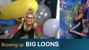 Inflating BIG LOONS with pump and mouth NON POP