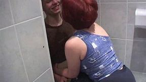 OLDER WOMEN TAKE YOUNG BOY'S COCK IN BATHROOM SUCK-AND-FUCK