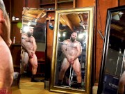 ALPHA MUSCLE BULL FLEXING, STROKING HIS COCK IN FRONT OF MIRRORS