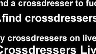 Skinny crossdresser in lingerie masturbation compilation