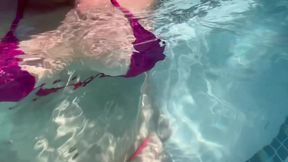Artemisia Love showing her juicy perfect tits wearing a sexy bikini at the pool