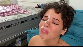 TikTok Slut Takes a Messy Facial