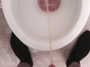 Uncut English chav pissing