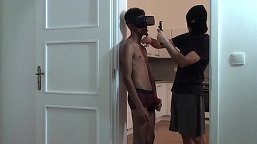 The mask is fucked by a boy with a big dick!